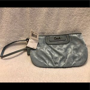 Coach Slate Fabric Zipper Wristlet